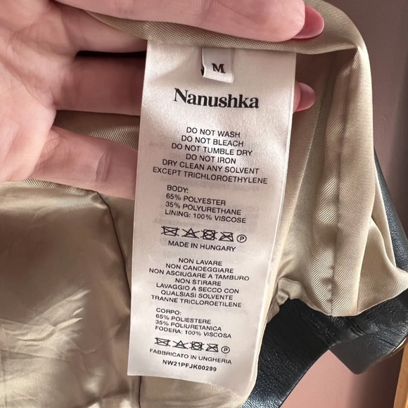 Nanushka Fathi Vegan Black Leather Blazer Size M - Picture 6 of 10